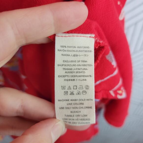 Free People Time On My Side Wrap Dress in Red Floral Sz Medium - Picture 8 of 10